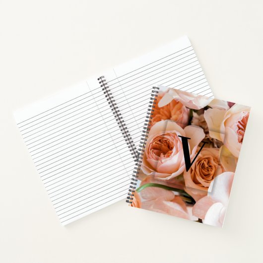 Carnet Élégante lettre initiale personnalisée V Monogramm (Intérieur)