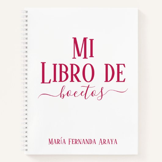 Carnet Elegante libro de bocetos blanco regalo para ella (Devant)