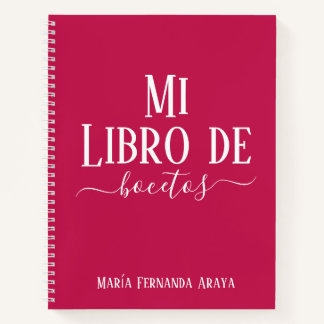 Carnet Elegante libro de bocetos fuscia regalo para ella