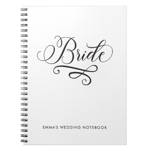 Carnet Élégante mariée noire et blanche Mariage mariée à  (Devant)