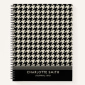 Carnet Elégante Motif de Houndstooth noir blanc cassé (Devant)