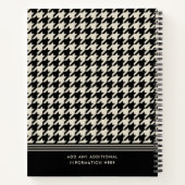 Carnet Elégante Motif de Houndstooth noir blanc cassé (Dos)