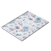 Carnet Elégante motif rétro fleurie. (Côté gauche)