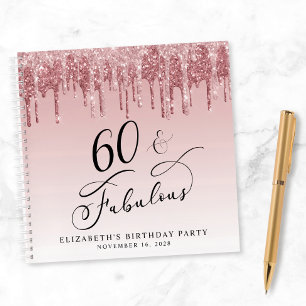 Carnet Elégante Parties scintillant 60e anniversaire de f