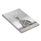 Carnet Elégante Parties scintillant Argent Bokeh, Robe, D (Côté Droit)