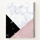 Carnet Elégante parties scintillant d'or rose blanc marbr (Dos)