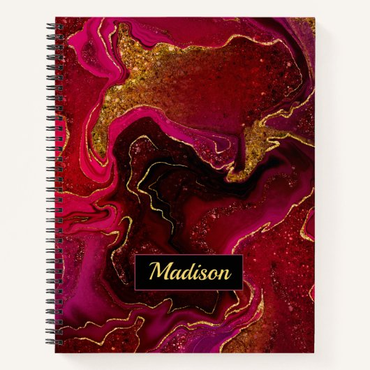 Carnet Elégante parties scintillant en marbre noir faux o (Devant)