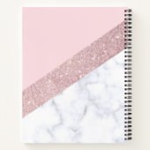 Carnet élégante parties scintillant en or rose blanc marb (Dos)