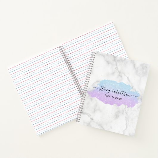 Carnet Elégante parties scintillant moderne dégradé bleu  (Intérieur)