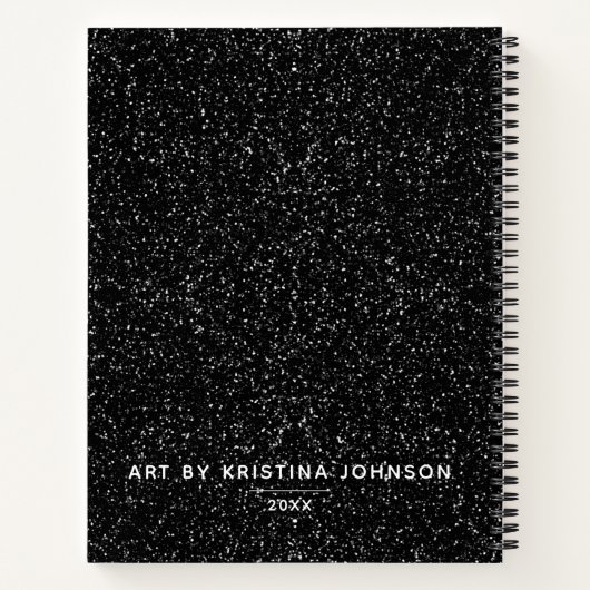 Carnet Elégante Parties scintillant noire blanche Artiste (Dos)