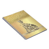 Carnet Elégante Parties scintillant Or Bokeh, Robe, Dente (Côté Droit)