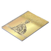 Carnet Elégante Parties scintillant Or Bokeh, Robe, Dente (Côté gauche)