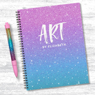 Carnet Elégante Parties scintillant Purple Blue Ombre Ske