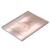 Carnet Élégante Parties scintillant Rose Chic Or, Diamond (Côté gauche)