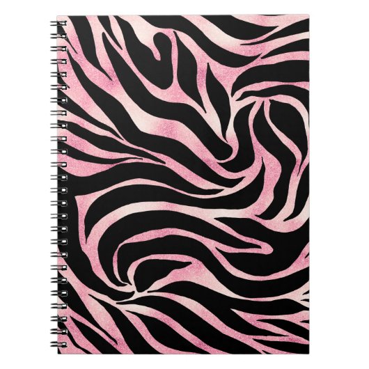 Carnet Elégante Parties scintillant Rose or Zebra Black P (Devant)
