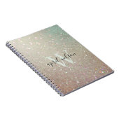 Carnet Elégante Parties scintillant vert rose Aqua Shiny  (Côté Droit)