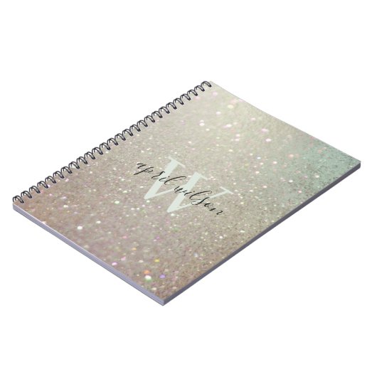 Carnet Elégante Parties scintillant vert rose Aqua Shiny  (Côté gauche)