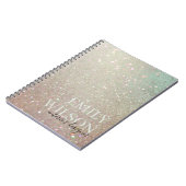 Carnet Elégante Parties scintillant vert rose Aqua Shiny (Côté gauche)