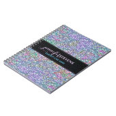 Carnet Elégante Parties scintillant violette couleur noir (Côté gauche)