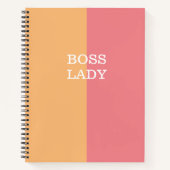 Carnet Elégante Pêche et colorbloc orange (Devant)