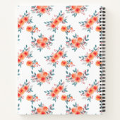 Carnet Elégante Pêche & Flore Verte Personnalisée (Dos)