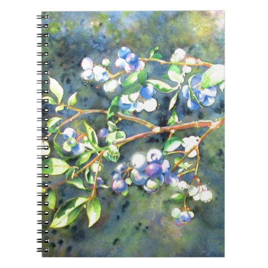 Carnet Elégante peinture à l'aquarelle de bleuet (Devant)