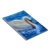 Carnet Elégante peinture d'aquarelle de cygne blanc (Côté Droit)