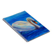 Carnet Elégante peinture d'aquarelle de cygne blanc (Côté Droit)