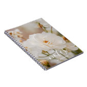 Carnet Élégante Photo Fleur Roses Blanches Avec Nom Perso (Côté Droit)