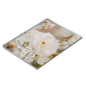 Carnet Élégante Photo Fleur Roses Blanches Avec Nom Perso (Côté gauche)
