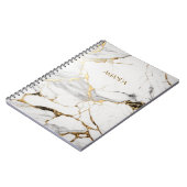 Carnet Elégante pierre de marbre abstrait noir et blanc (Côté gauche)