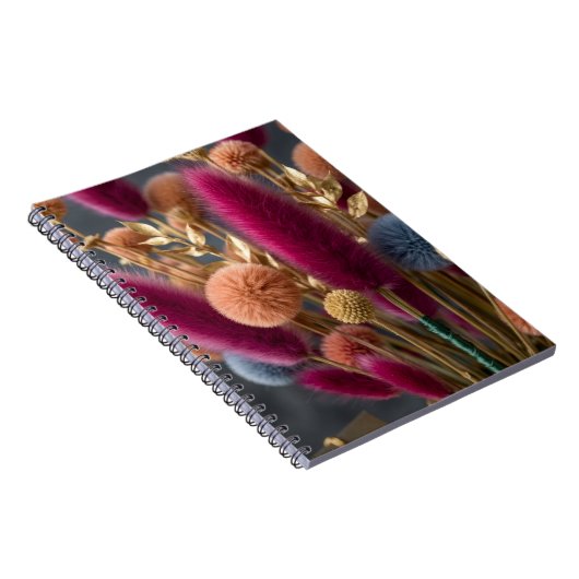 Carnet Élégante queue de lapin séchée et florale pom-pom  (Côté Droit)
