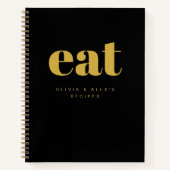 Carnet Élégante recette Bold Classic Black et Gold Blank (Devant)