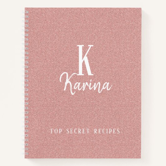 Carnet Élégante recette de nom de script en monogramme ro (Devant)