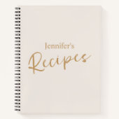 Carnet Élégante recette minimaliste de beige (Devant)
