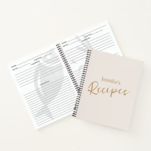 Carnet Élégante recette minimaliste de beige