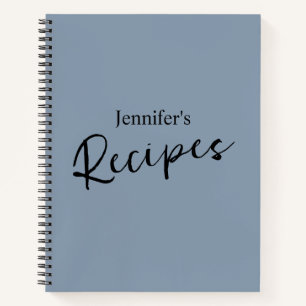Carnet Elégante recette minimaliste Dusty Blue