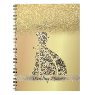 Carnet Élégante Robe, Paillettes dorées, Dentelle