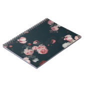 Carnet Élégante Roses Rose Florale Chic Foncé Riche (Côté gauche)