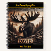 Carnet Élégante sculpture sur bois d'orignal (Devant)