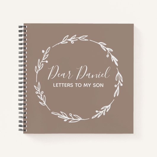 Carnet Élégante Sienna Lettres à mon fils (Devant)