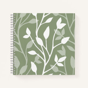 Carnet Élégante silhouette botanique minimaliste sur vert