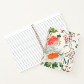 Carnet Élégante spirale de monogramme floral (Intérieur)