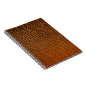 Carnet Élégante texture en cuir de crocodile marron. (Côté Droit)