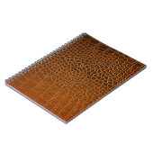 Carnet Élégante texture en cuir de crocodile marron. (Côté gauche)