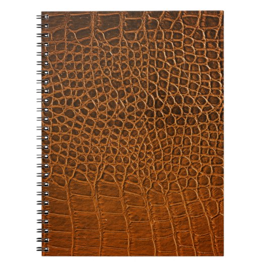 Carnet Élégante texture en cuir de crocodile marron. (Devant)