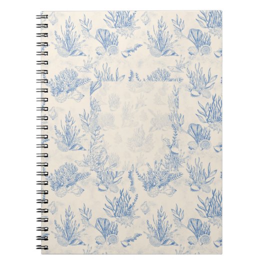 Carnet Élégante toile bleue océane (Devant)
