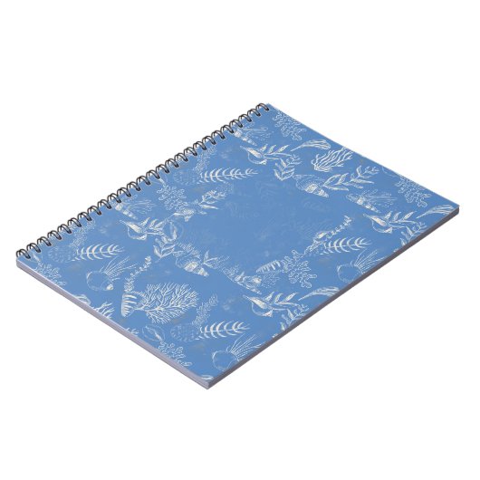 Carnet Élégante toile bleue océane (Côté gauche)