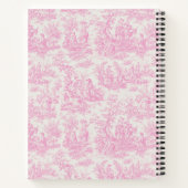 Carnet Elégante toile rose vintage de jouy (Dos)