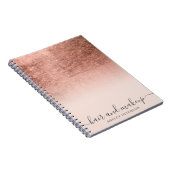 Carnet élégante typographie rose or foil ombre blush (Côté Droit)